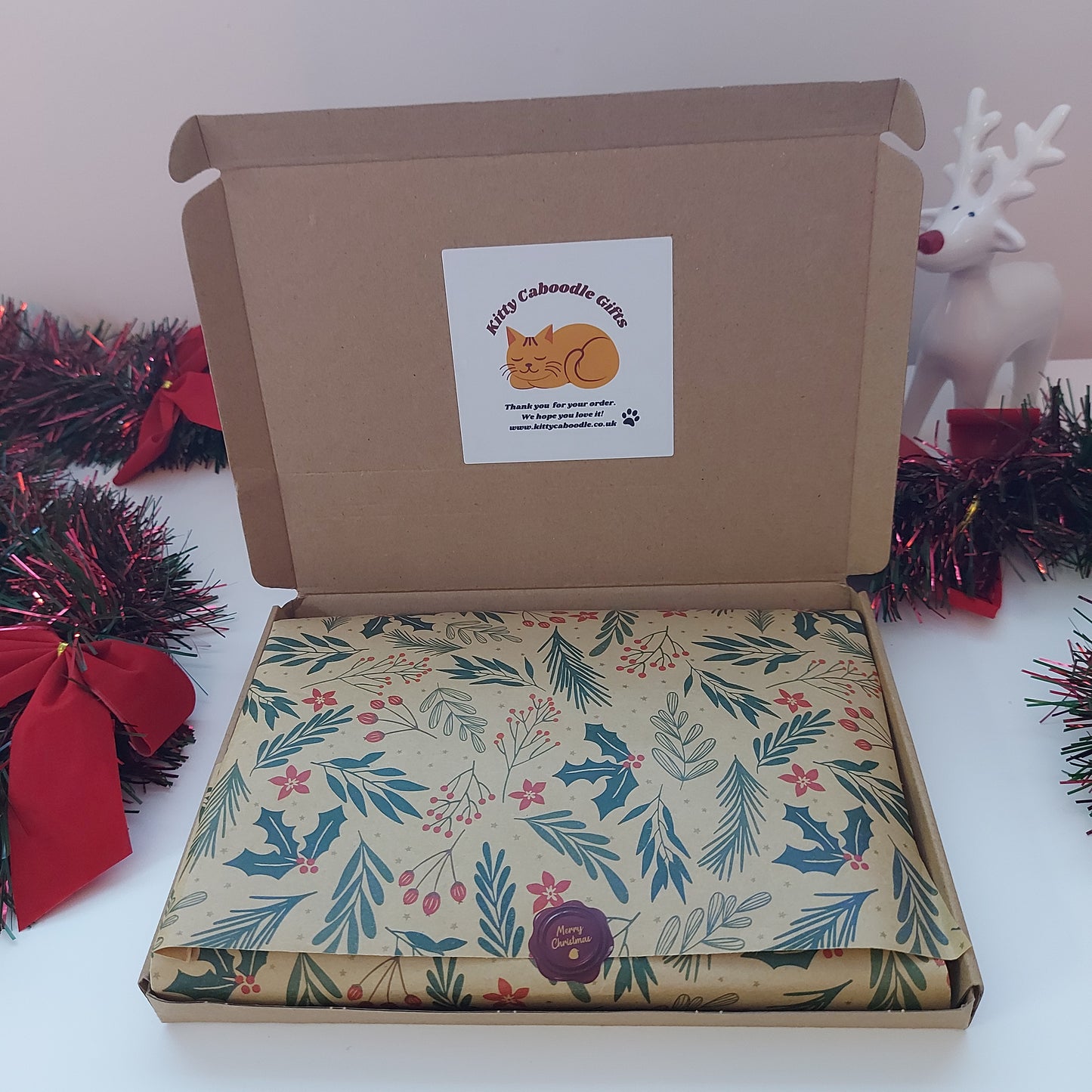 Cat-Themed Christmas Letterbox Gift | Cute Festive Gift Set for Cat Lovers