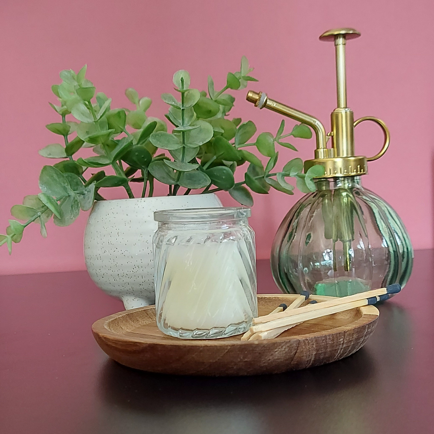Mini Jasmine scented glass candle