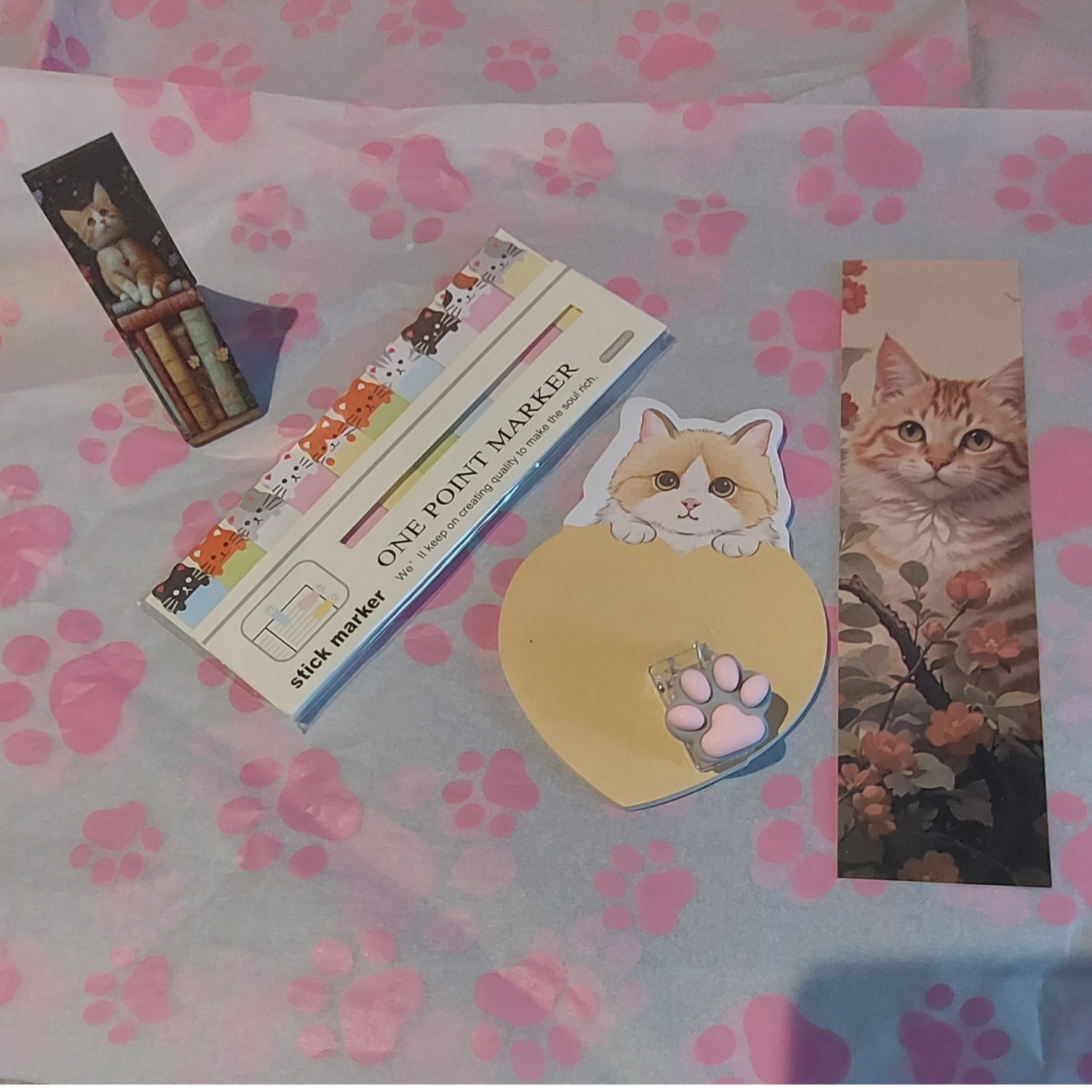 magnetic cat book mark- cat post it stickers