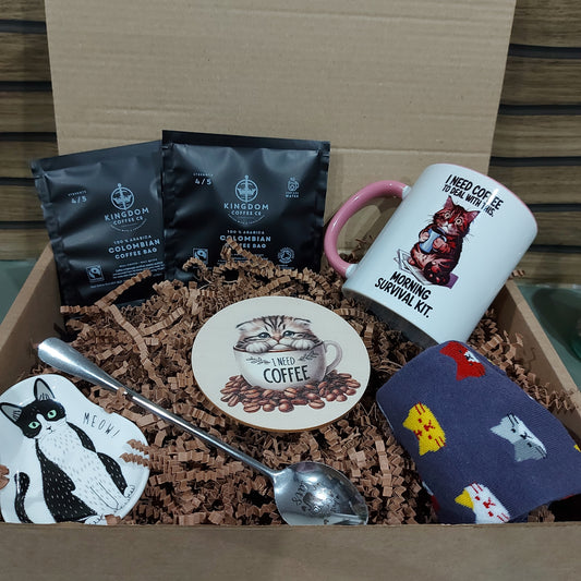 Cat & Coffee Lover Gift Box | Cosy Cat-Themed Coffee Set – Perfect Gift for Cat & Coffee Lovers